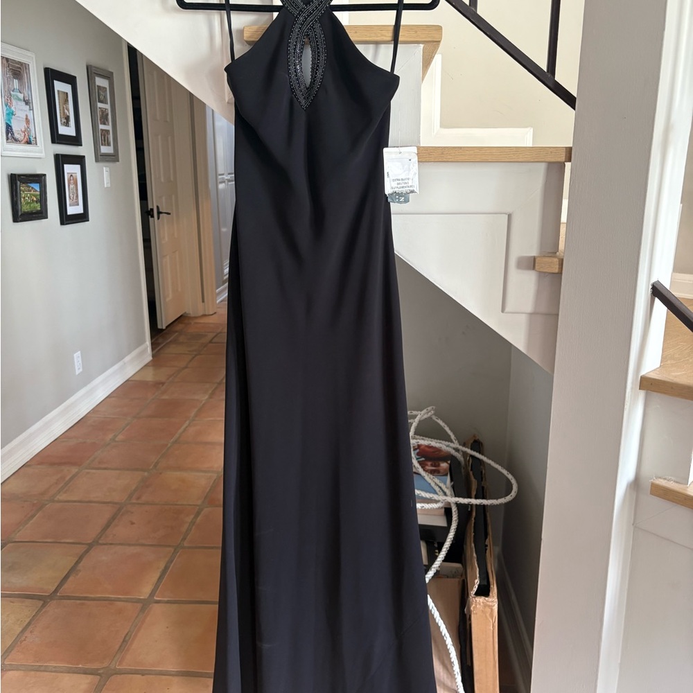NWT Ralph Lauren Elegant Black Halter Neck Dress